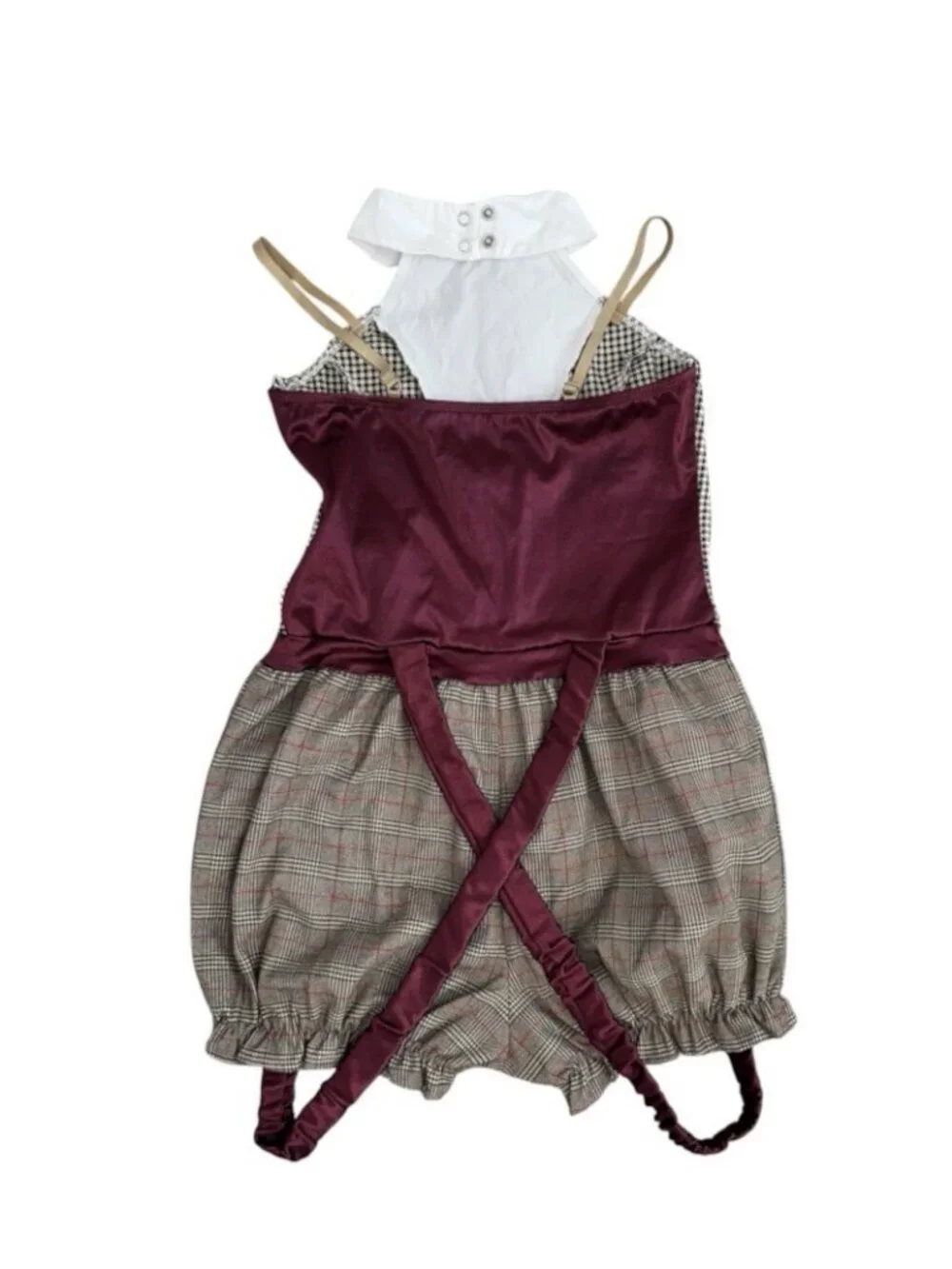 Weissman King Of New York Plaid Newsie Dance Costume Biketard Romper GirlsSize L